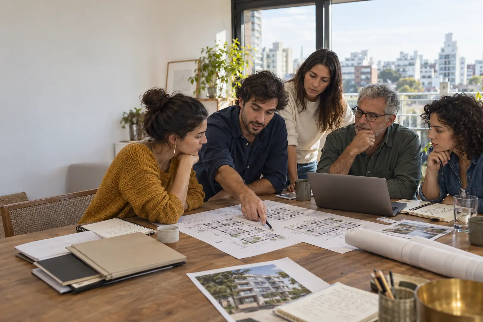 Grupo comparando tipos de cooperativas de vivienda en Uruguay